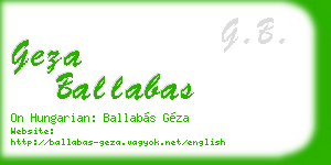 geza ballabas business card