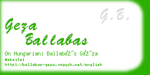 geza ballabas business card